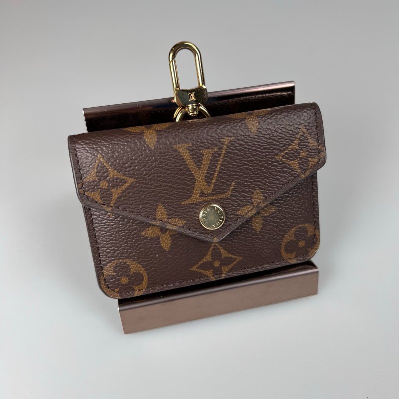 LV M80091/晶片款 老花二合一包綠背帶-6