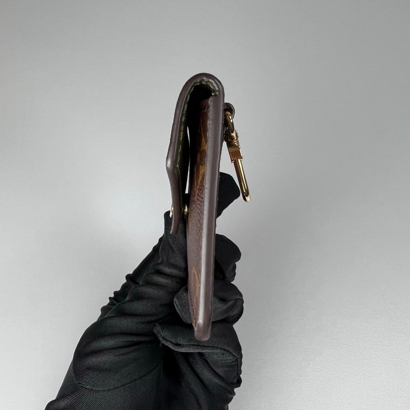 LV M80091/晶片款 老花二合一包綠背帶-8