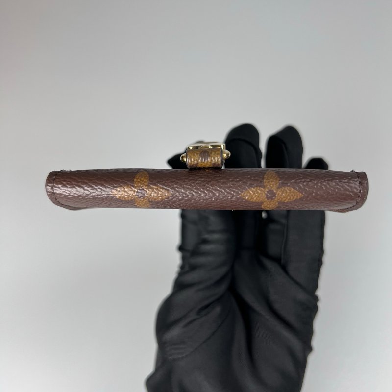 LV M80091/晶片款 老花二合一包綠背帶-10