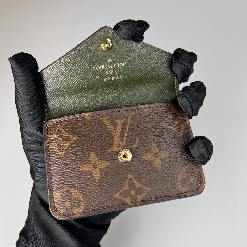 LV M80091/晶片款 老花二合一包綠背帶-12