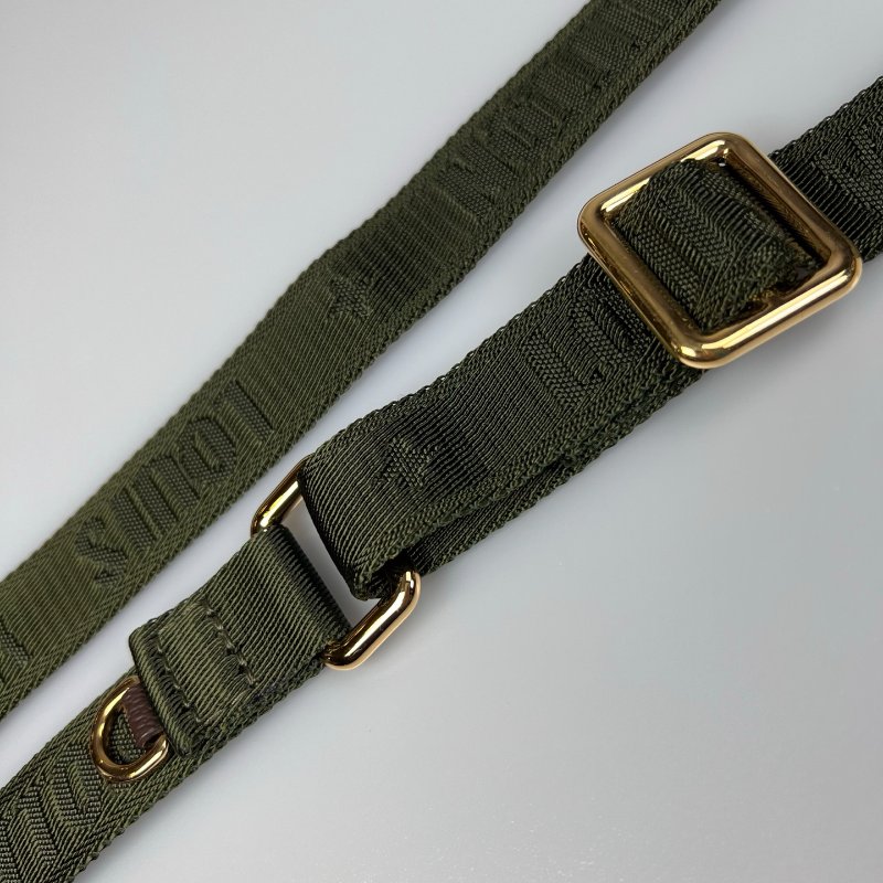 LV M80091/晶片款 老花二合一包綠背帶-14