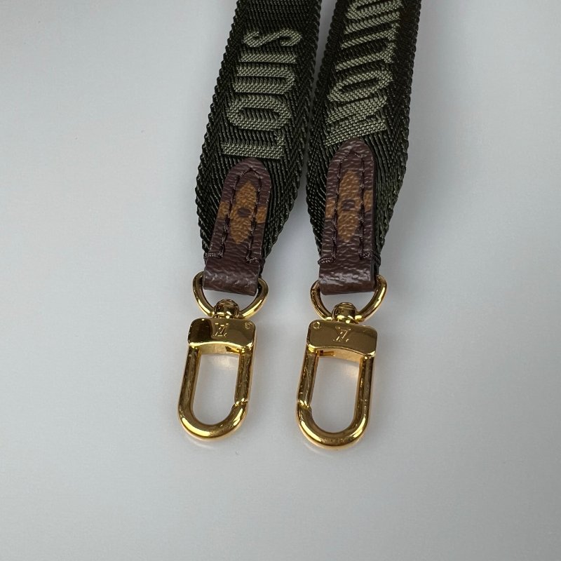 LV M80091/晶片款 老花二合一包綠背帶-15