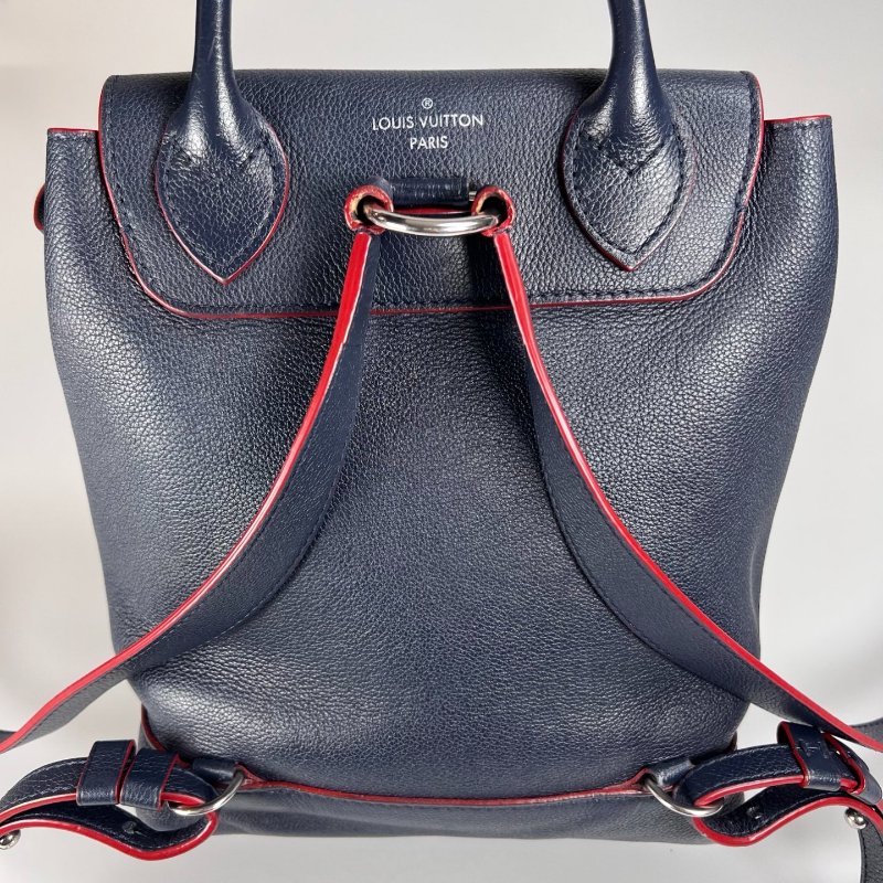 LV M43879 海軍藍拚紅LOCKME後背包-7