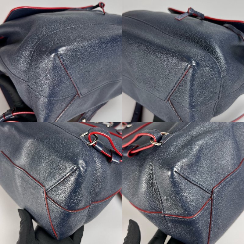 LV M43879 海軍藍拚紅LOCKME後背包-10