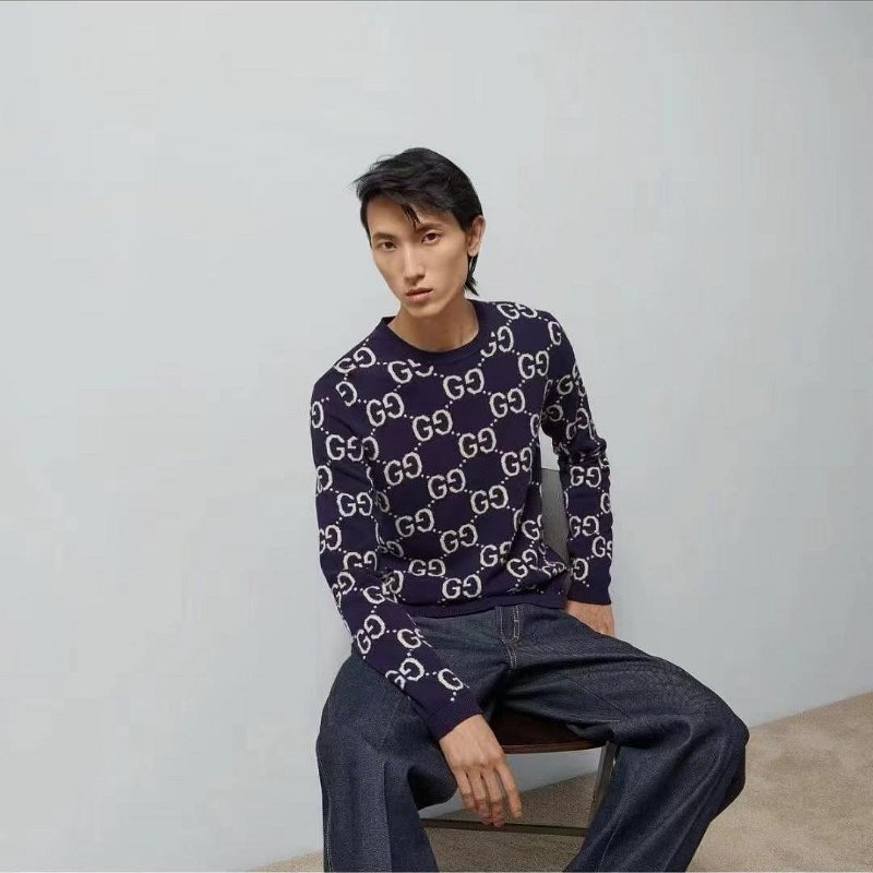 💎Han's house精品服飾💎GUCCI 滿版 GG 針織 羊毛 毛衣-4