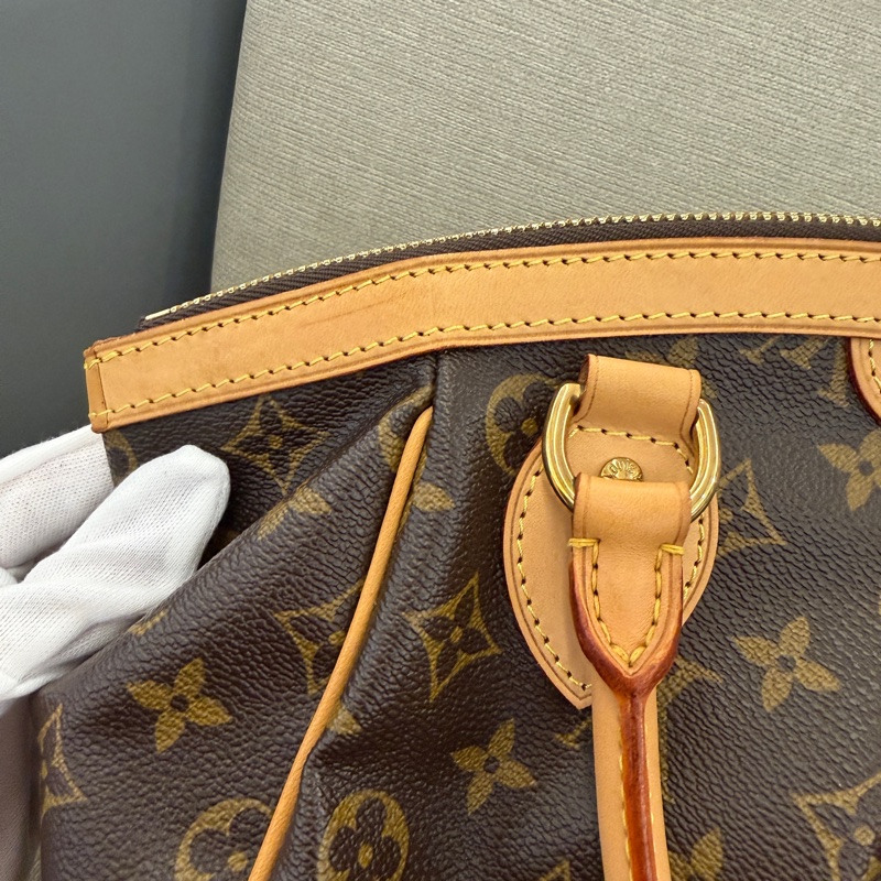 LV 老花手提包水餃包-9