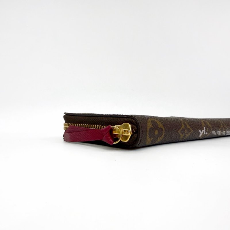 ❣LV 原花Clemence金釦內紫紅8卡拉鏈長夾-4