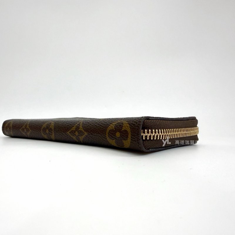 ❣LV 原花Clemence金釦內紫紅8卡拉鏈長夾-6