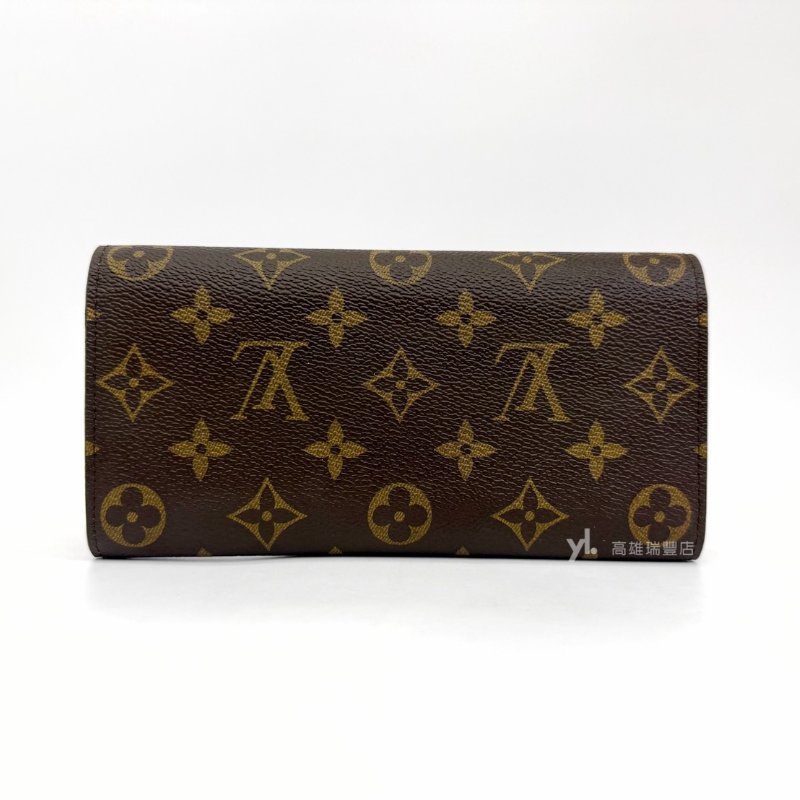 ❣LV 原花粉釦Emilie下蓋4卡長夾-1