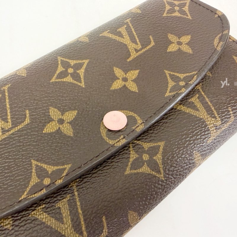 ❣LV 原花粉釦Emilie下蓋4卡長夾-6