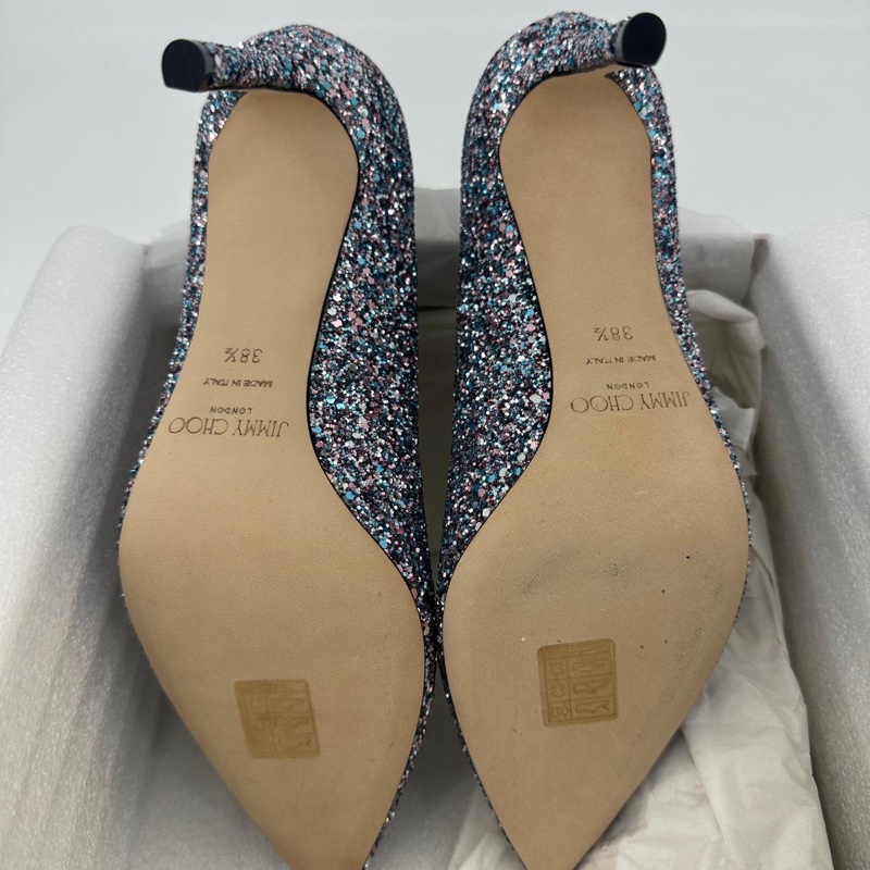 Jimmy Choo Romy Light Blue Multicolour Glitter Pumps Size 38.5-1