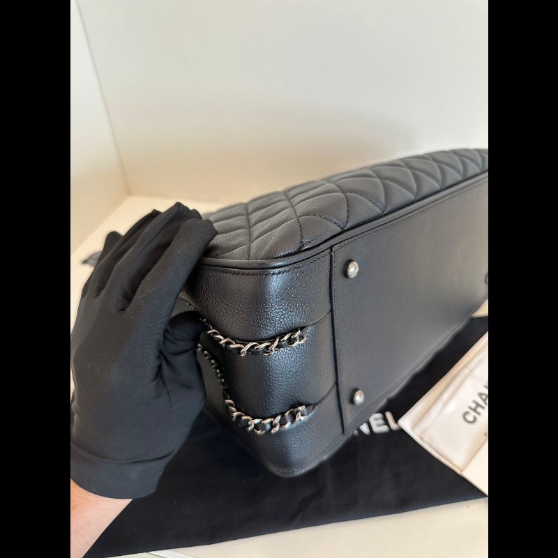 Chanel tote 小牛皮黑色-9