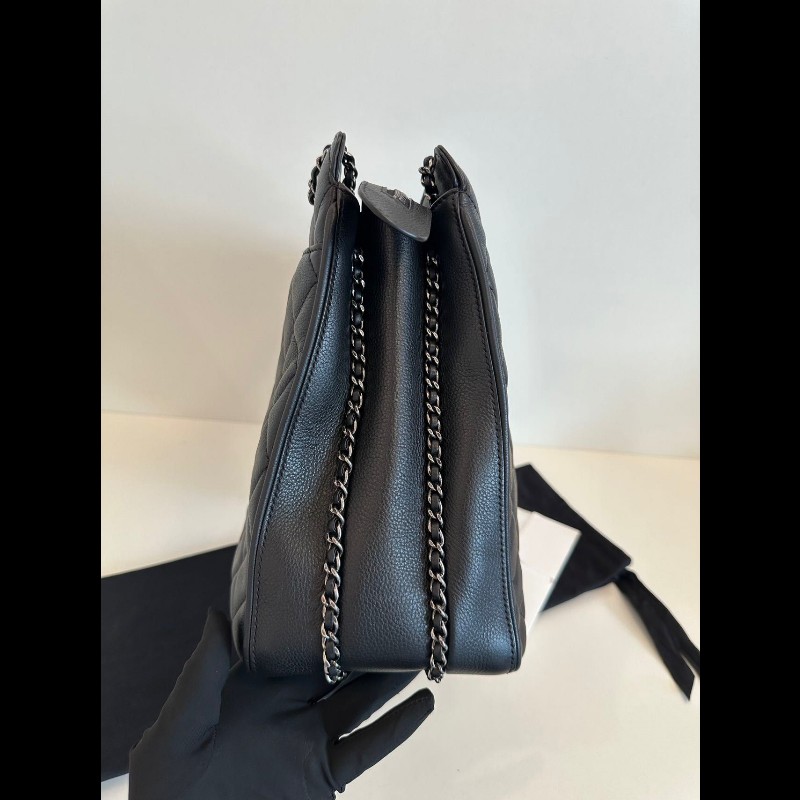 Chanel tote 小牛皮黑色-10