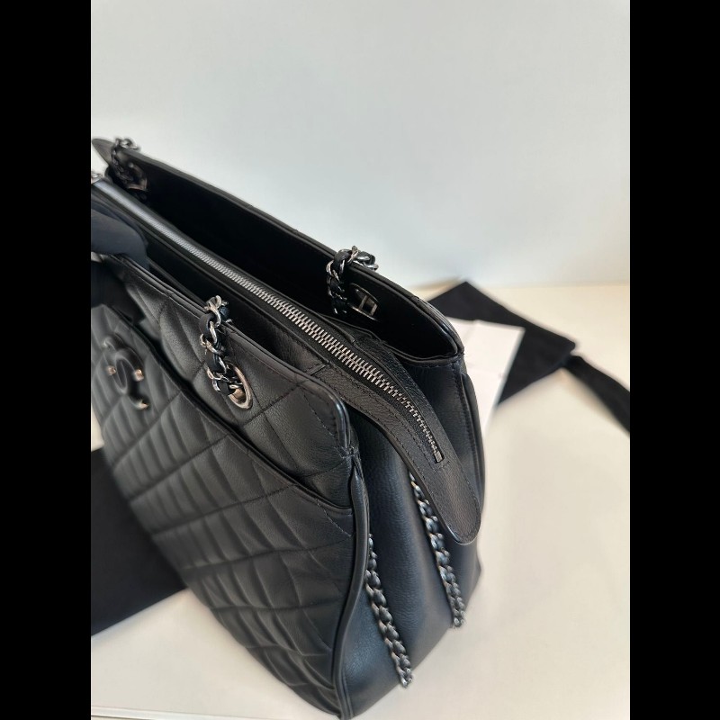 Chanel tote 小牛皮黑色-12