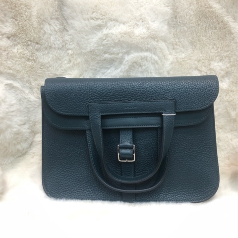 Hermes Halzen 25 松栢綠 銀扣 XB913