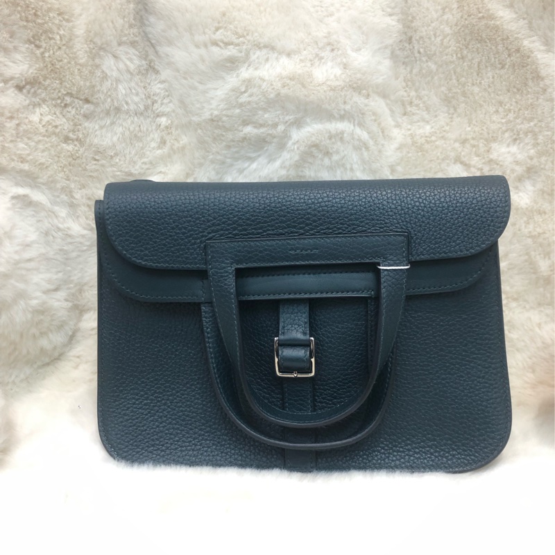 Hermes Halzen 25 松栢綠 銀扣 XB913-0