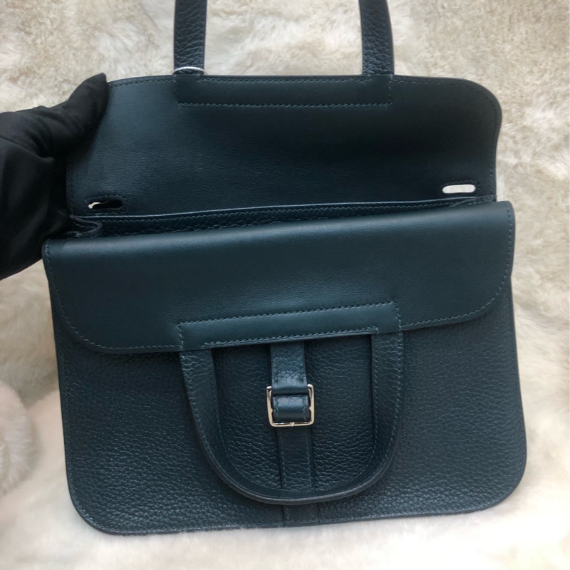 Hermes Halzen 25 松栢綠 銀扣 XB913-6