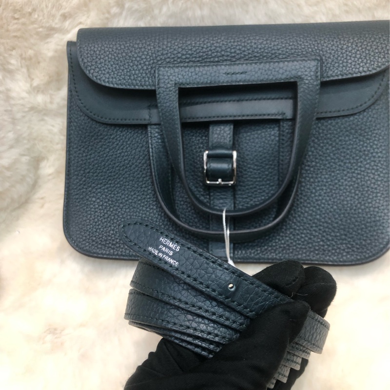 Hermes Halzen 25 松栢綠 銀扣 XB913-13