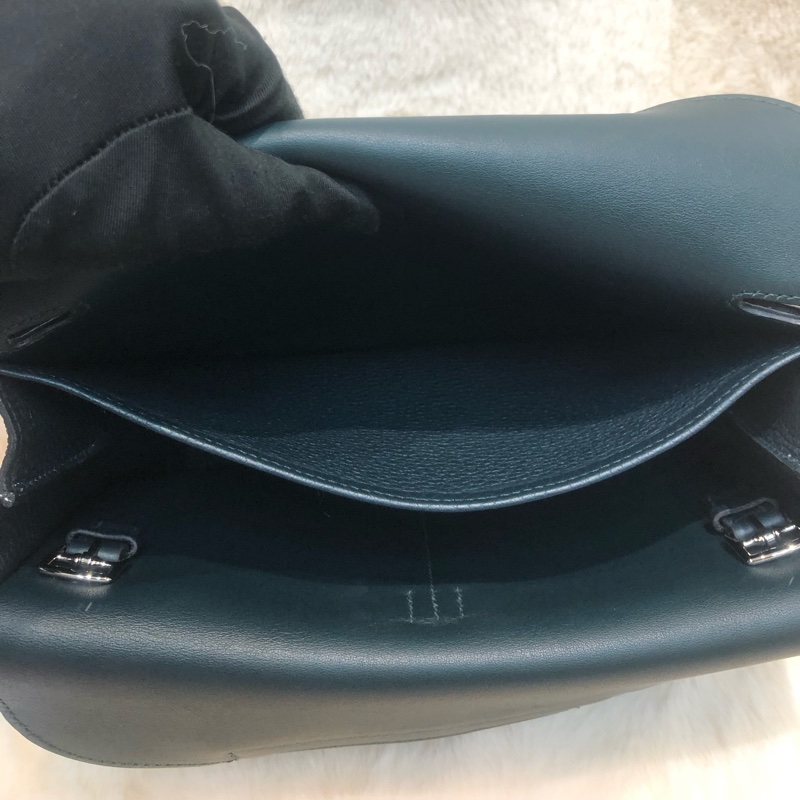 Hermes Halzen 25 松栢綠 銀扣 XB913-15