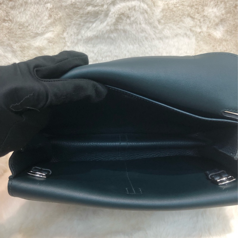 Hermes Halzen 25 松栢綠 銀扣 XB913-16