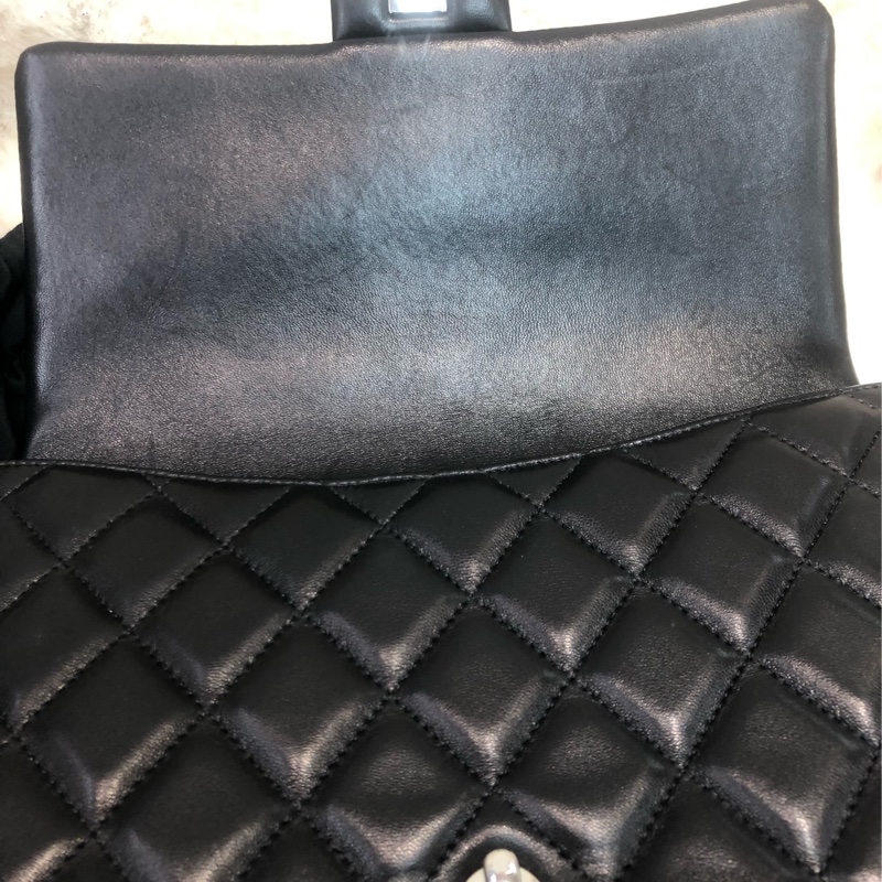 Chanel 黑色羊皮鏈條 銀扣 Hobo XB927-18