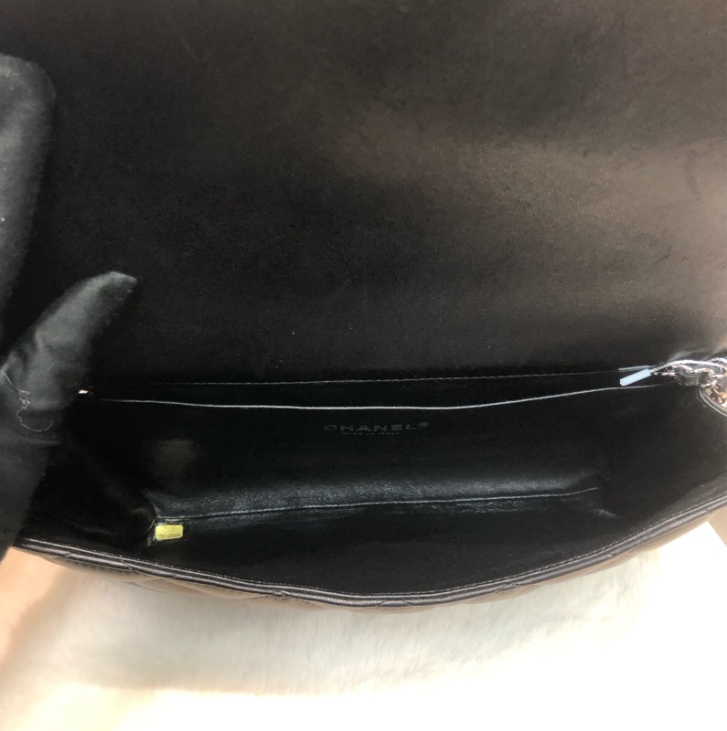 Chanel 黑色羊皮鏈條 銀扣 Hobo XB927-19