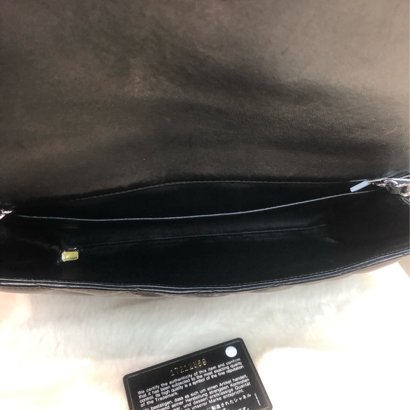 Chanel 黑色羊皮鏈條 銀扣 Hobo XB927-20