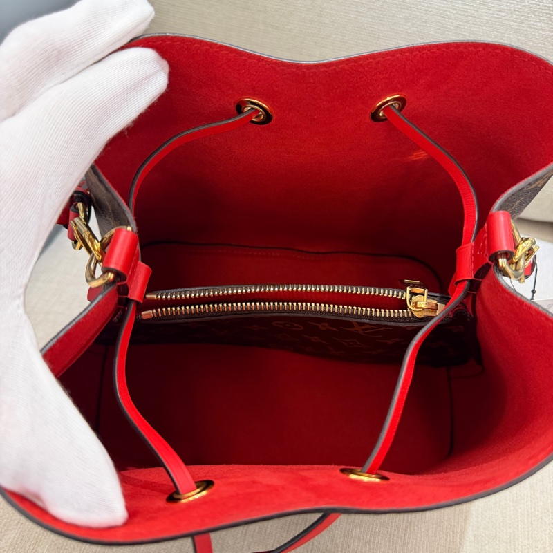 LV NeoNoe MM 老花紅水桶包-4