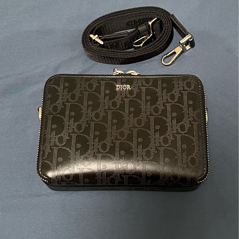 <包況極新>DIOR拉鍊手拿包附肩背帶、Oblique雕花相機包-0