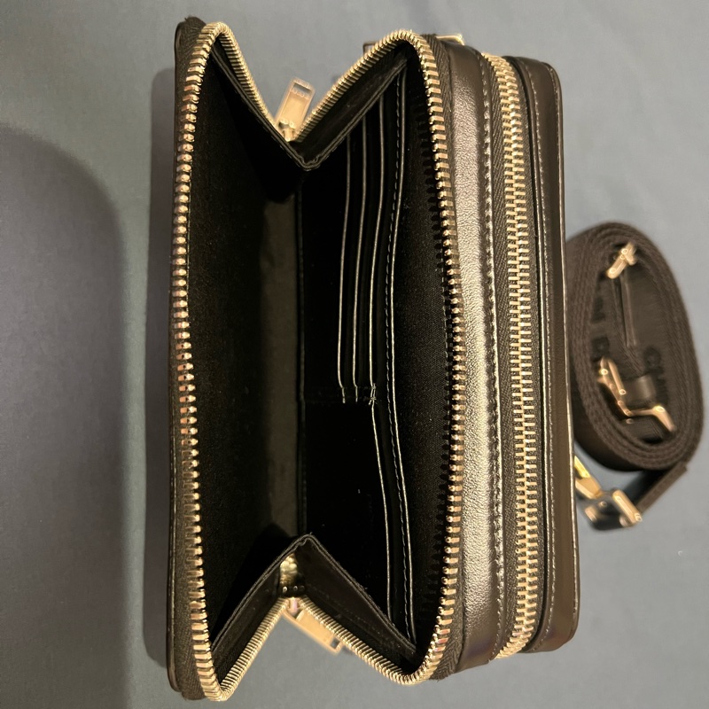 <包況極新>DIOR拉鍊手拿包附肩背帶、Oblique雕花相機包-4