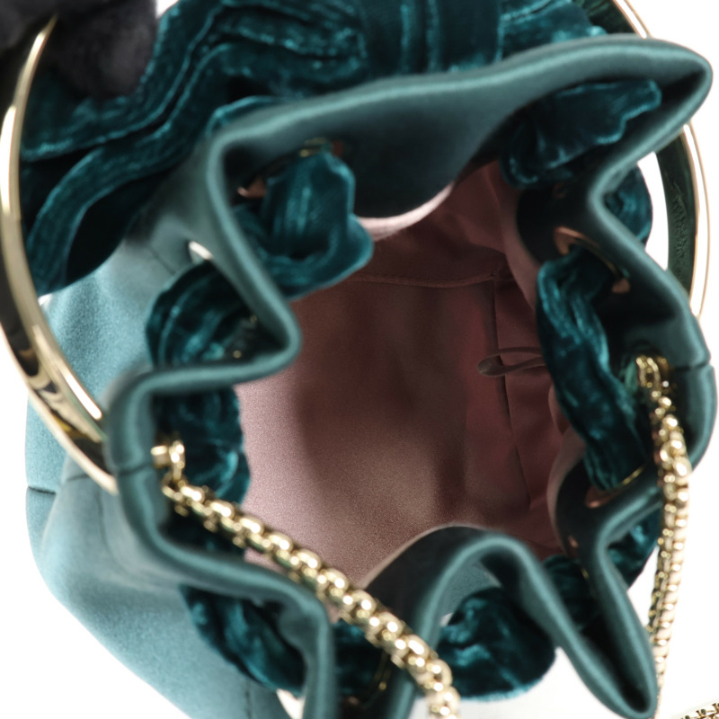 JIMMY CHOO Velvet/Satin Bon Bon Mini Bag金扣手挽肩背兩用袋-3