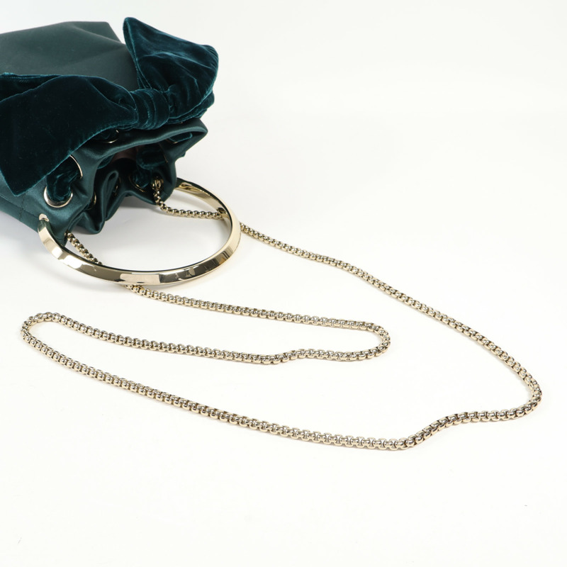 JIMMY CHOO Velvet/Satin Bon Bon Mini Bag金扣手挽肩背兩用袋-8