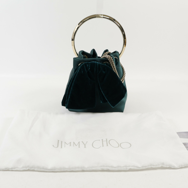 JIMMY CHOO Velvet/Satin Bon Bon Mini Bag金扣手挽肩背兩用袋-13