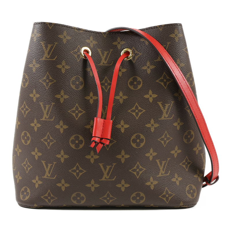 LOUIS VUITTON Monogram Neo Noe Bucket Bag金扣肩背袋Coquelicot-0