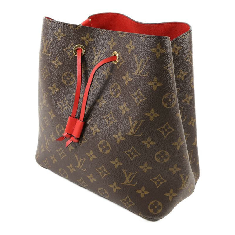 LOUIS VUITTON Monogram Neo Noe Bucket Bag金扣肩背袋Coquelicot-2