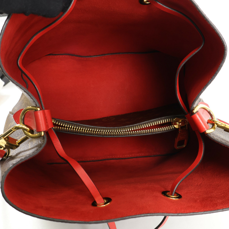 LOUIS VUITTON Monogram Neo Noe Bucket Bag金扣肩背袋Coquelicot-9