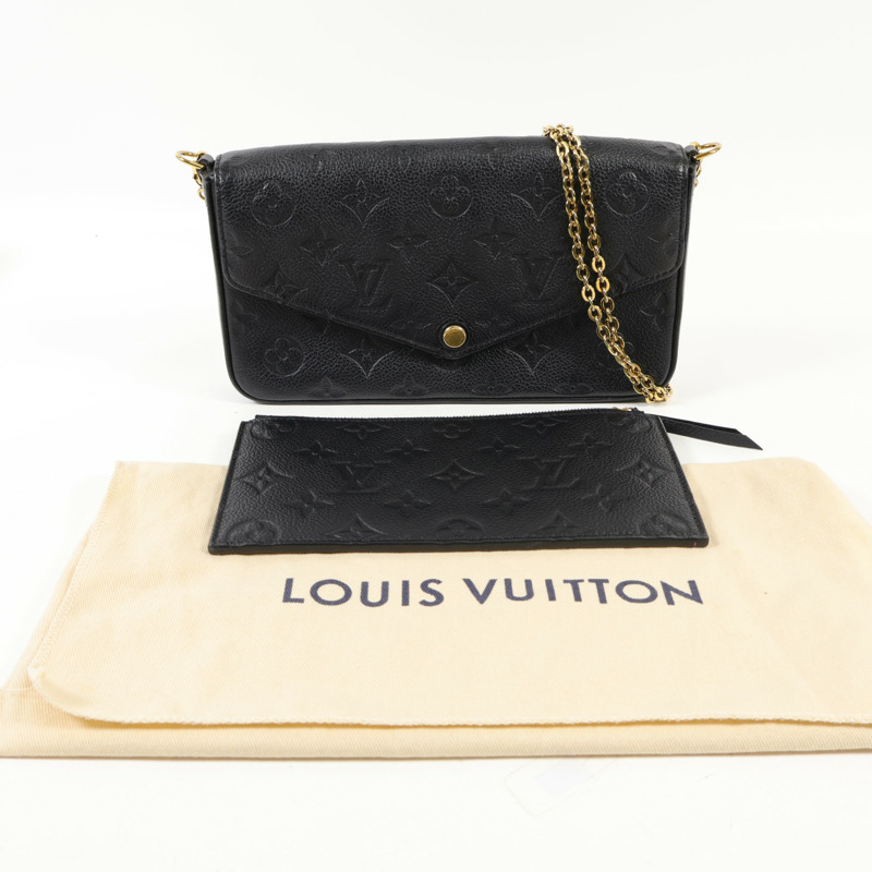 LOUIS VUITTON Monogram Empreinte Felicie Pochette 金扣鏈帶肩背袋-14