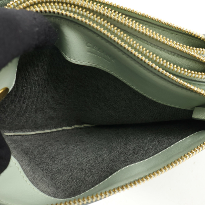 CELINE 羊皮皮革Trio Small金扣肩背袋-10