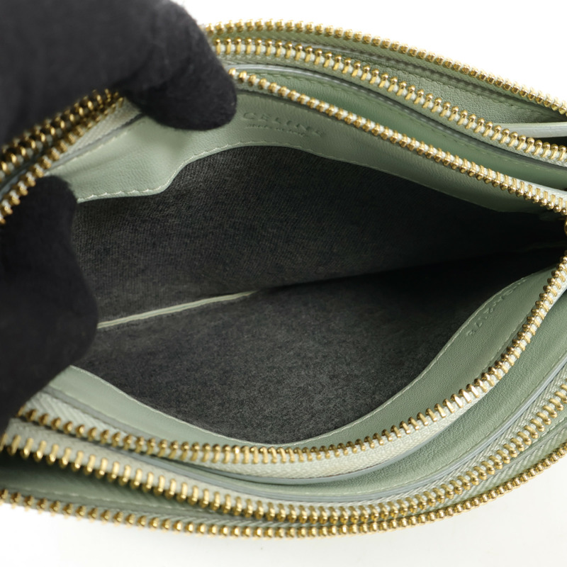 CELINE 羊皮皮革Trio Small金扣肩背袋-11