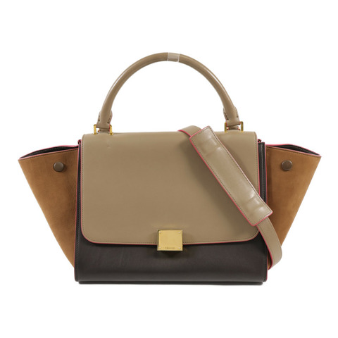 CELINE 牛皮皮革Trapeze金扣手挽肩背兩用袋