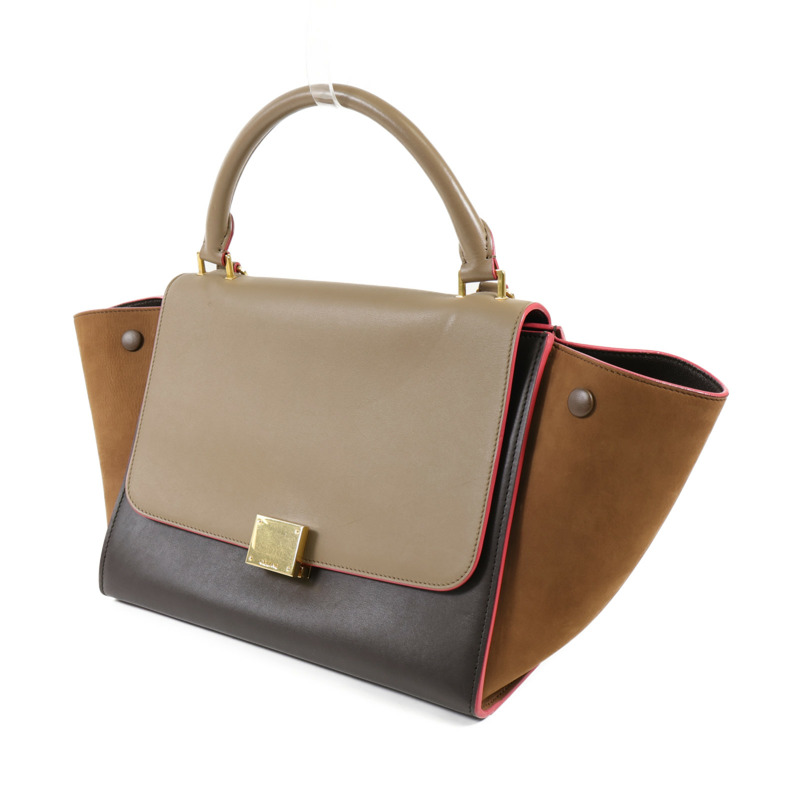 CELINE 牛皮皮革Trapeze金扣手挽肩背兩用袋-2