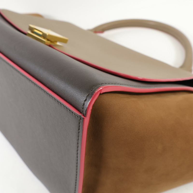 CELINE 牛皮皮革Trapeze金扣手挽肩背兩用袋-5