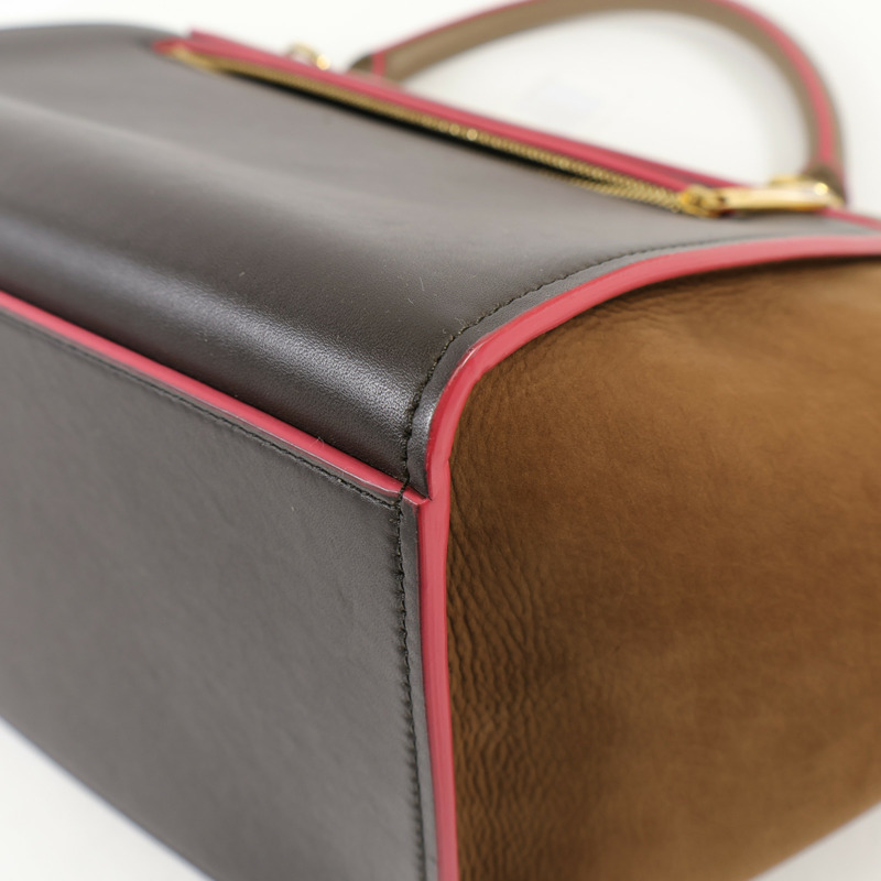 CELINE 牛皮皮革Trapeze金扣手挽肩背兩用袋-7