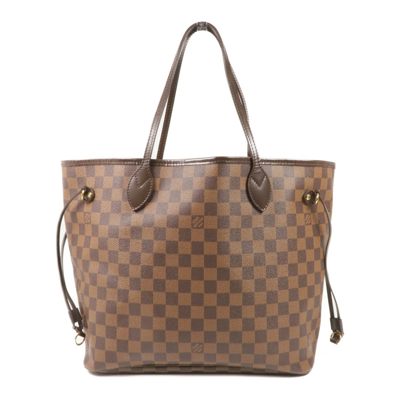 LOUIS VUITTON Damier Neverfull MM金扣肩背袋/手挽袋-0