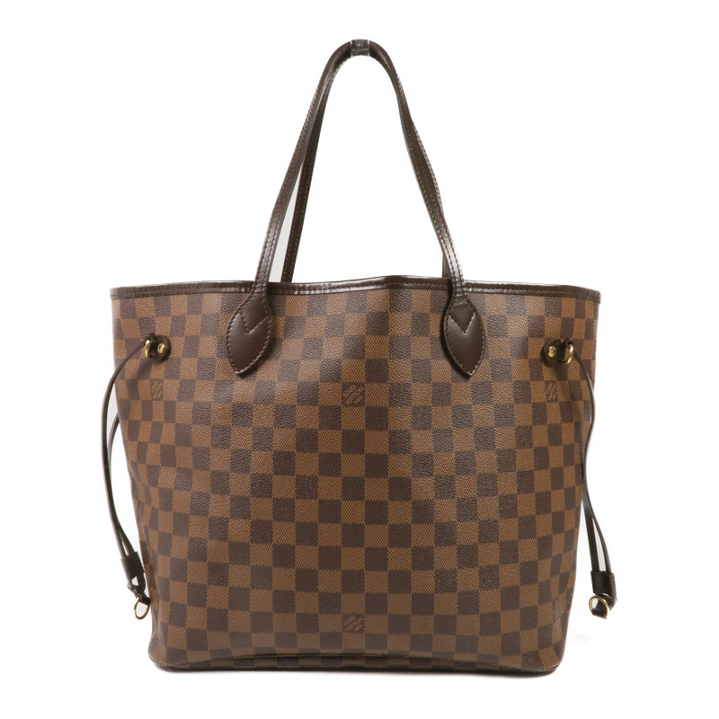 LOUIS VUITTON Damier Neverfull MM金扣肩背袋/手挽袋-1