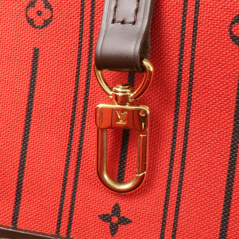 LOUIS VUITTON Damier Neverfull MM金扣肩背袋/手挽袋-13