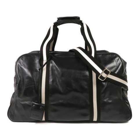 BALLY 皮革2 Way Boston Bag銀扣手挽肩背兩用袋