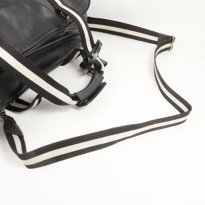 BALLY 皮革2 Way Boston Bag銀扣手挽肩背兩用袋-4