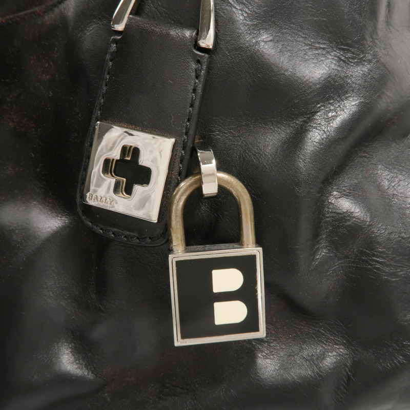 BALLY 皮革2 Way Boston Bag銀扣手挽肩背兩用袋-5