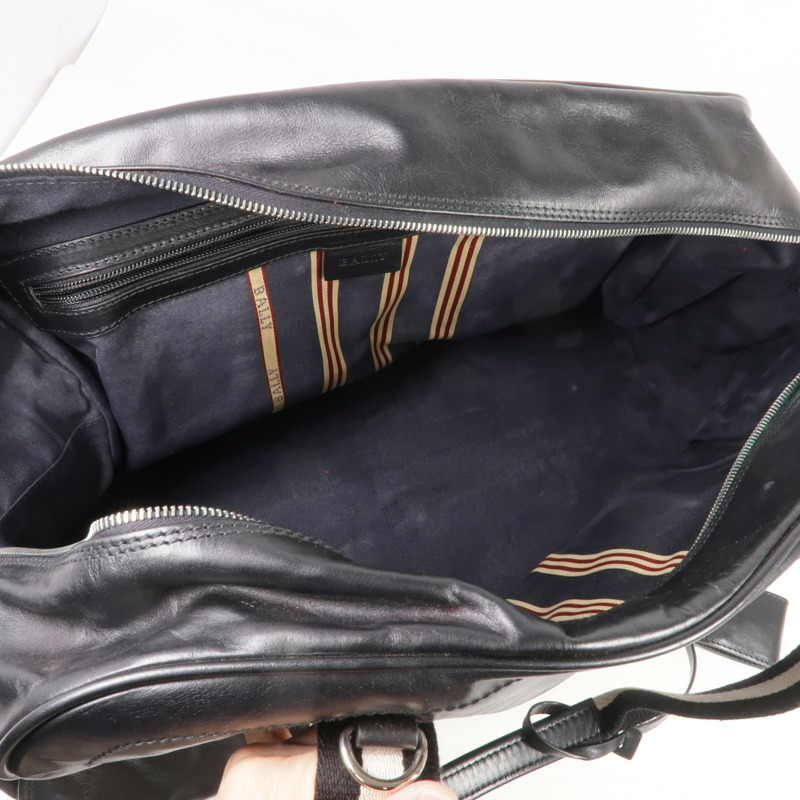 BALLY 皮革2 Way Boston Bag銀扣手挽肩背兩用袋-10